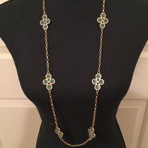 🆕 AUTHENTIC TORY BURCH TEAL/GOLD NECKLACE SETS
